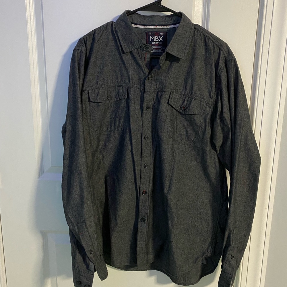 MBX Denim Wear Dress Shirt Men’s L